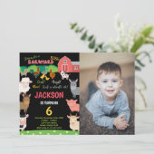 Foto 6. Schwarze Landtiere Einladungen zum Geburts (Stehend Vorderseite)