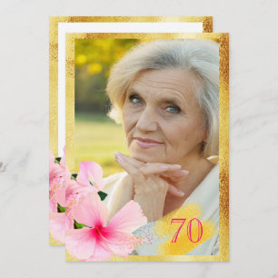 Foto 70. Geburtstagsparty tropisch-blumenweiß Einladung