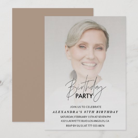 Foto 87. Geburtstagsfeier Einladung (Vorne/Hinten)