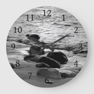 Foto 88 Felsen am Strand Große Wanduhr