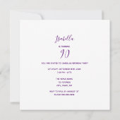 Foto 90. Geburtstagsparty Hallo 90 Einladung (Rückseite)