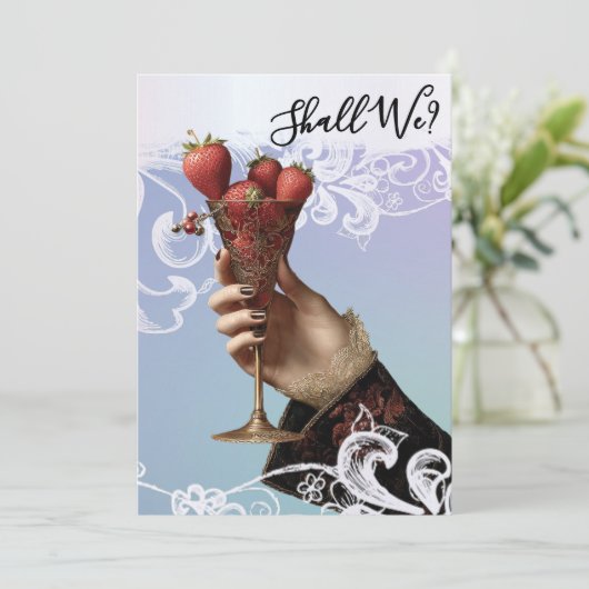 *~* FOTO A101 Verziert Cocktail 1 BACHELORETTE Einladung (Stehend Vorderseite)