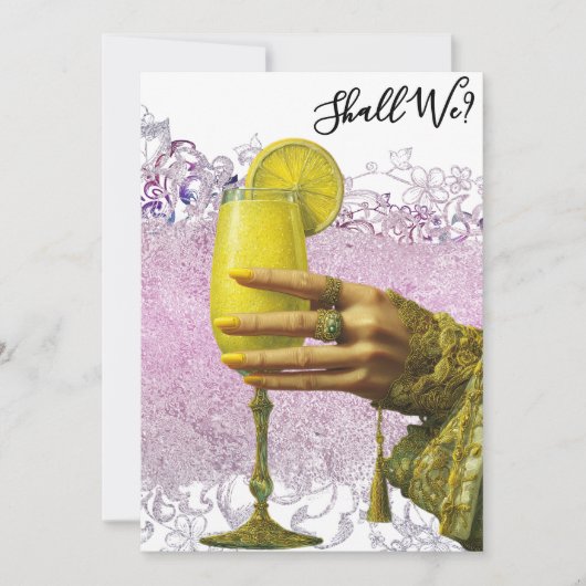 *~* FOTO A101 Verziert Cocktail 27 BACHELORETTE Einladung (Vorderseite)