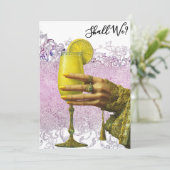 *~* FOTO A101 Verziert Cocktail 27 BACHELORETTE Einladung (Stehend Vorderseite)