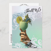 *~* FOTO A101 Verziert Cocktail 2 BACHELORETTE Einladung (Vorne/Hinten)