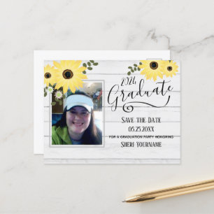 Foto-Abitur für Holz Save the Date I Postkarte