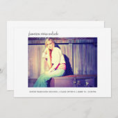 Foto-Abschluss 2013 Weißer Minimalistisch Ankündigung (Vorne/Hinten)