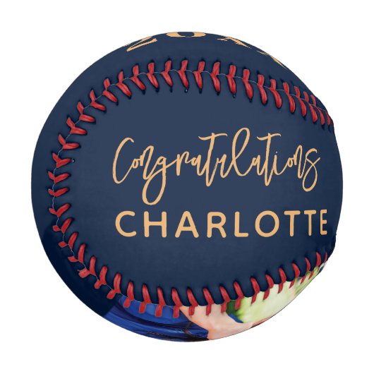 Foto Abschluss 2025 Keepake Script Grad Baseball (Vorderseite Links)