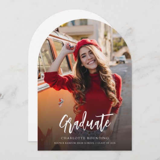 Foto Abschluss 2025 Minimalistische Ankündigung (Vorne/Hinten)