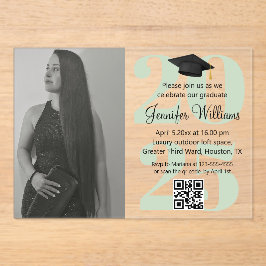 Foto Abschluss 2025 Party qr-Skript Acryleinladungen