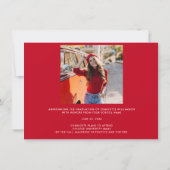 Foto Abschluss 2025 Red White Grad Ankündigung (Rückseite)