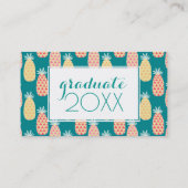 Foto Abschluss| Ananas-Doodle-Muster Telefonnummerkarte (Rückseite)