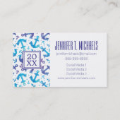 Foto Abschluss| Ankermuster der Gefärbte Krawatte Telefonnummerkarte (Rückseite)