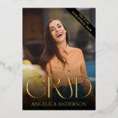 Foto Abschluss Ankündigung Foil Einladung (Vorderseite)