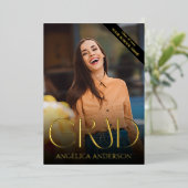 Foto Abschluss Ankündigung Foil Einladung (Stehend vorne)