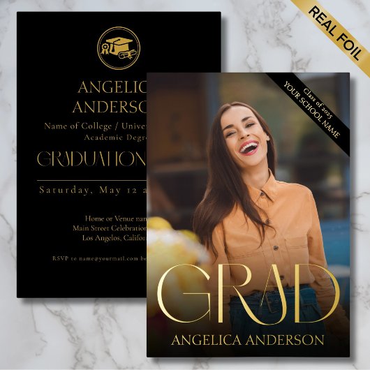 Foto Abschluss Ankündigung Foil Einladung