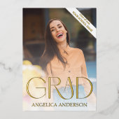 Foto Abschluss Ankündigung Foil Einladung (Vorderseite)