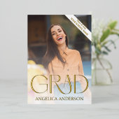 Foto Abschluss Ankündigung Foil Einladung (Stehend vorne)