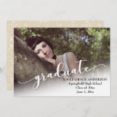 Foto Abschluss Ankündigung mit moderner Schrift (Vorne/Hinten)