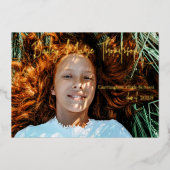 Foto Abschluss Ankündigung Real Foil Einladung (Vorderseite)