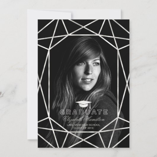 Foto Abschluss Ankündigung Silver Foil Gem (Vorderseite)
