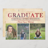 Foto Abschluss Ankündigung und Party Einladung (Vorne/Hinten)