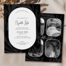 Foto-Abschluss aus schwarzem und weißem Marmor