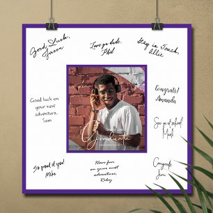 Foto Abschluss Autogramm Halten Sie Lila Poster