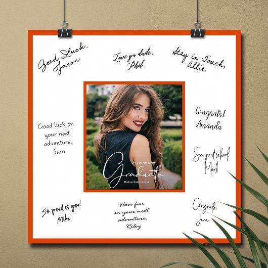 Foto Abschluss Autograph Orange Border Poster