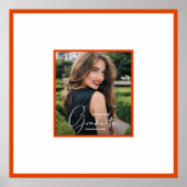 Foto Abschluss Autograph Orange Border Poster (Vorne)