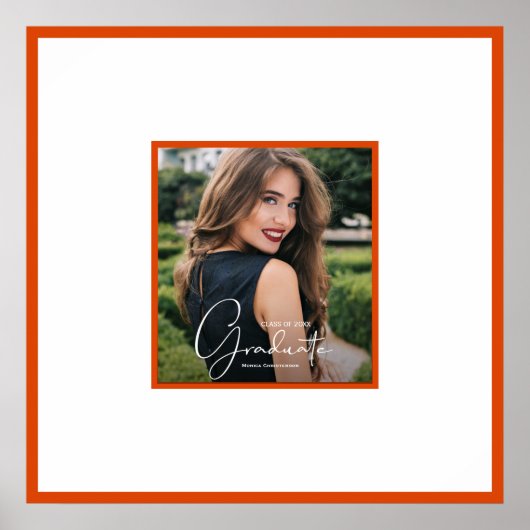 Foto Abschluss Autograph Orange Border Poster (Vorne)