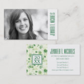 Foto Abschluss| Baummuster von Grünpalmen Telefonnummerkarte (Vorne/Hinten)