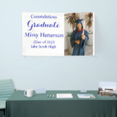 Foto-Abschluss, Blaue Signatur der Klasse 2023 Banner (Messeveranstaltung)