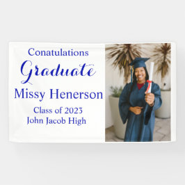 Foto-Abschluss, Blaue Signatur der Klasse 2023 Banner