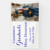 Foto-Abschluss, Blaue Signatur der Klasse 2023 Banner (Vertikal)