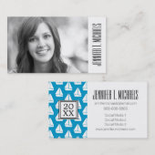 Foto Abschluss| Blaues Segelboot - Muster Telefonnummerkarte (Vorne/Hinten)