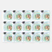 Foto Abschluss Blue & Green Wrapping Paper Geschenkpapier Set (Vorderseite 3)