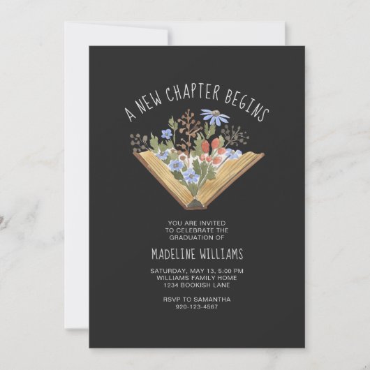 Foto Abschluss buchen Einladung (Vorderseite)