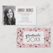 Foto Abschluss| Cherry Blossom Blume Muster Telefonnummerkarte (Vorne/Hinten)