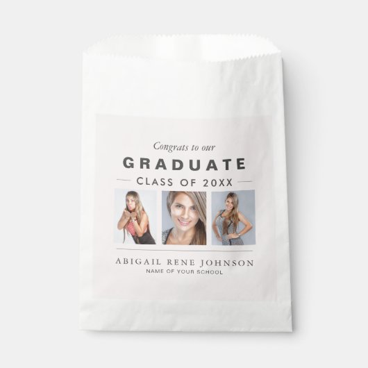 Foto Abschluss Collage Graduate Light Pink Geschenktütchen (Vorderseite)