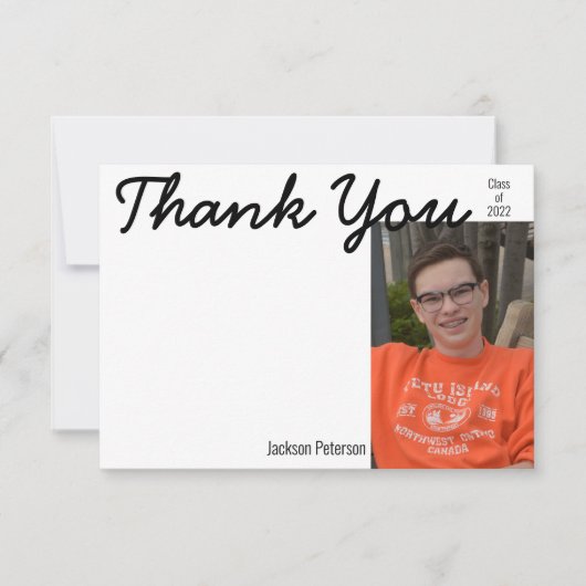 Foto Abschluss Danke, dass Sie eine Flachkarte hab Dankeskarte (Vorderseite)