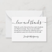 Foto Abschluss Danke, Klein Mitteilungskarte (Rückseite)