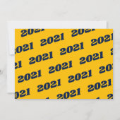 Foto-Abschluss der Navy Gold School Colors Einladung (Rückseite)