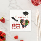 Foto-Abschluss der Weißen und Roten Klasse 2025 Serviette (Beispiel)