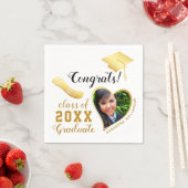 Foto-Abschluss der White and Gold Class 2025 Serviette (Beispiel)