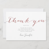 Foto-Abschluss des Rosen-Goldskript-3 danken Ihnen Dankeskarte (Rückseite)