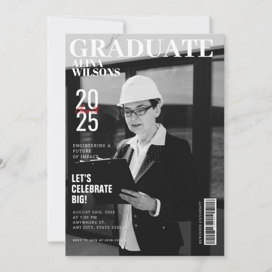 Foto Abschluss Einladung (Vorderseite)