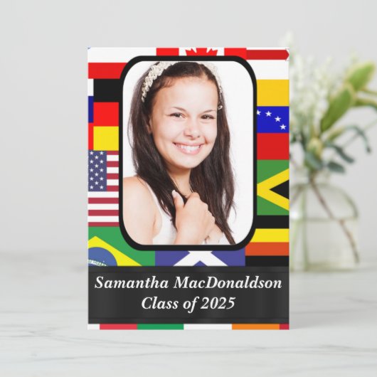 Foto-Abschluss Einladung (Stehend Vorderseite)