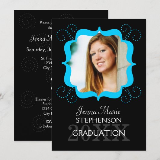 Foto Abschluss Einladung (Vorne/Hinten)