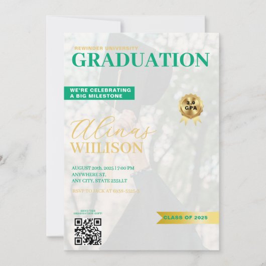 Foto-Abschluss Einladung (Vorderseite)